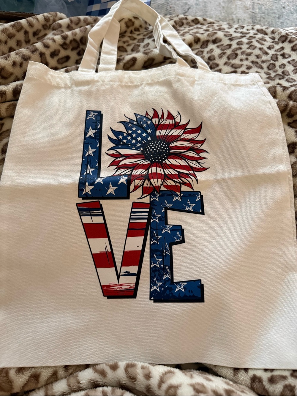 Custom canvas Fourth of July tote